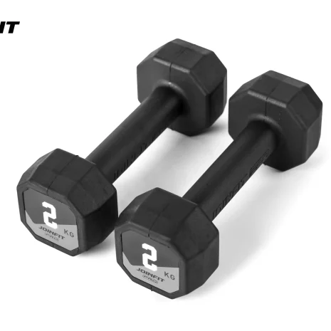 Octagonal Dumbbell Joinfit Pro 2026 Grey Logo 2kg pair Octagonal Dumbbell Joinfit Pro 2026 Grey Logo 2kg pair
