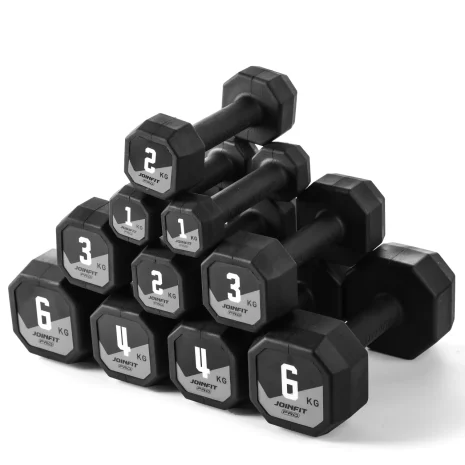Octagonal Dumbbell Joinfit Pro 2026 Grey Set of Singles Octagonal Dumbbell Joinfit Pro 2026 Grey Set of Singles